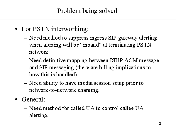 Problem being solved