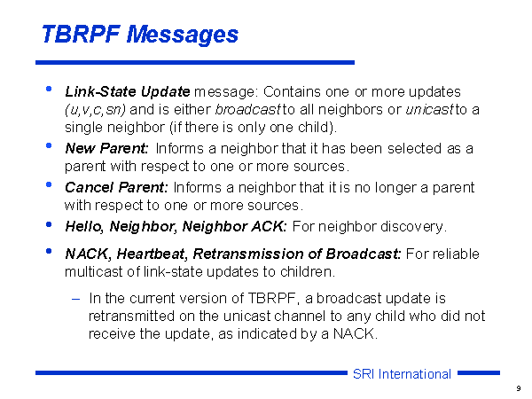 TBRPF Messages