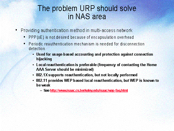 The problem URP should solve