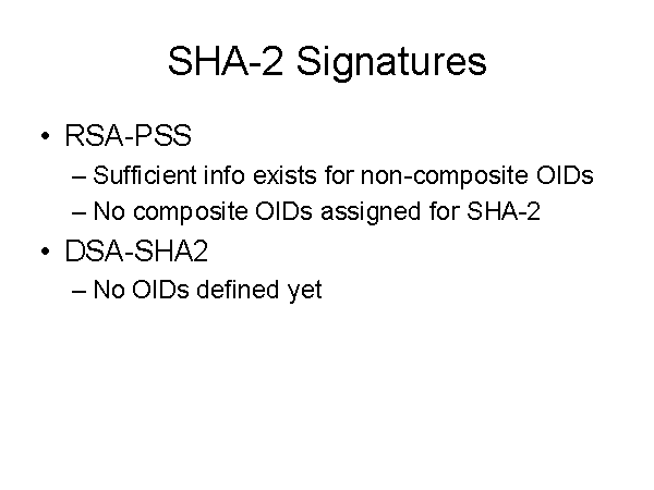 SHA-2 Signatures